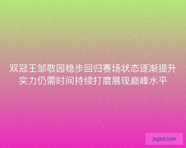 双冠王邹敬园稳步回归赛场状态逐渐提升实力仍需时间持续打磨展现巅峰水平