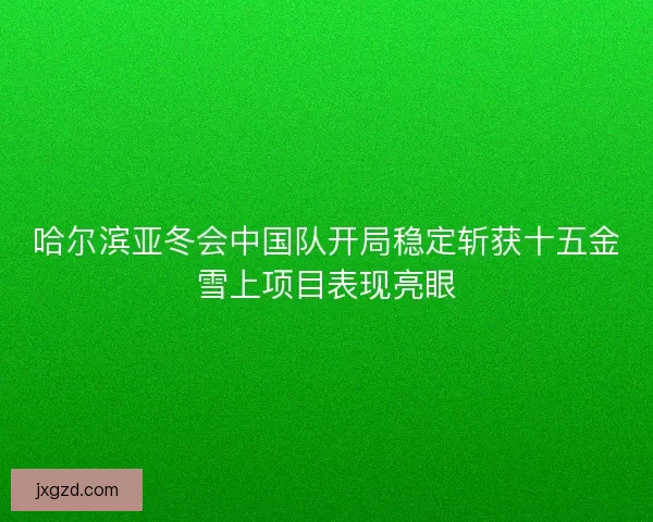 哈尔滨亚冬会中国队开局稳定斩获十五金雪上项目表现亮眼