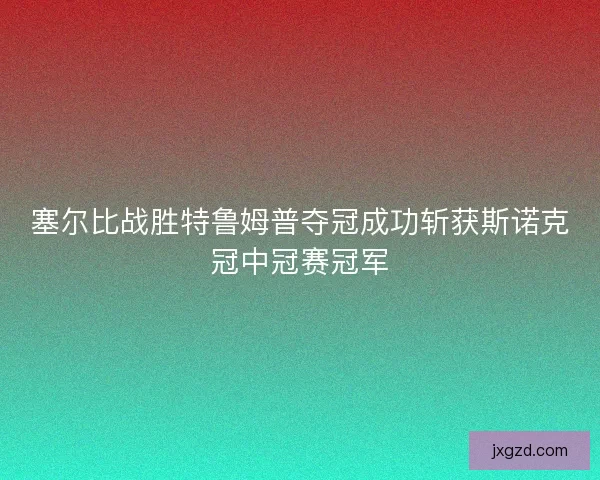 塞尔比战胜特鲁姆普夺冠成功斩获斯诺克冠中冠赛冠军